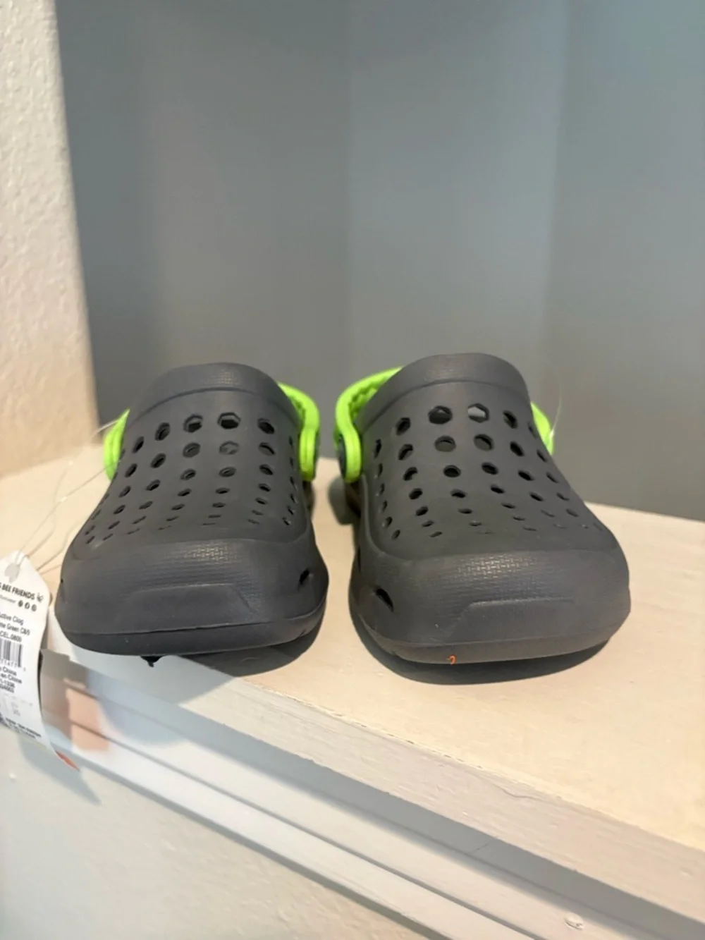 Joybees Harper Slip-On Clogs Charcoal/Lime - Kids Child Toddler Size 8 / 9
